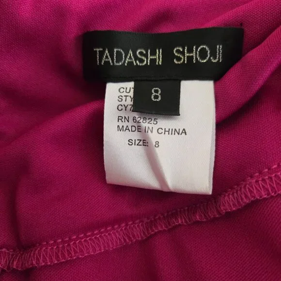 Tadashi Shoji Magenta Pleated Rosette Top Size 8